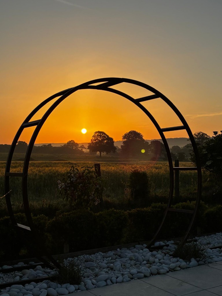 Early morning view across the Red House Venue countryside