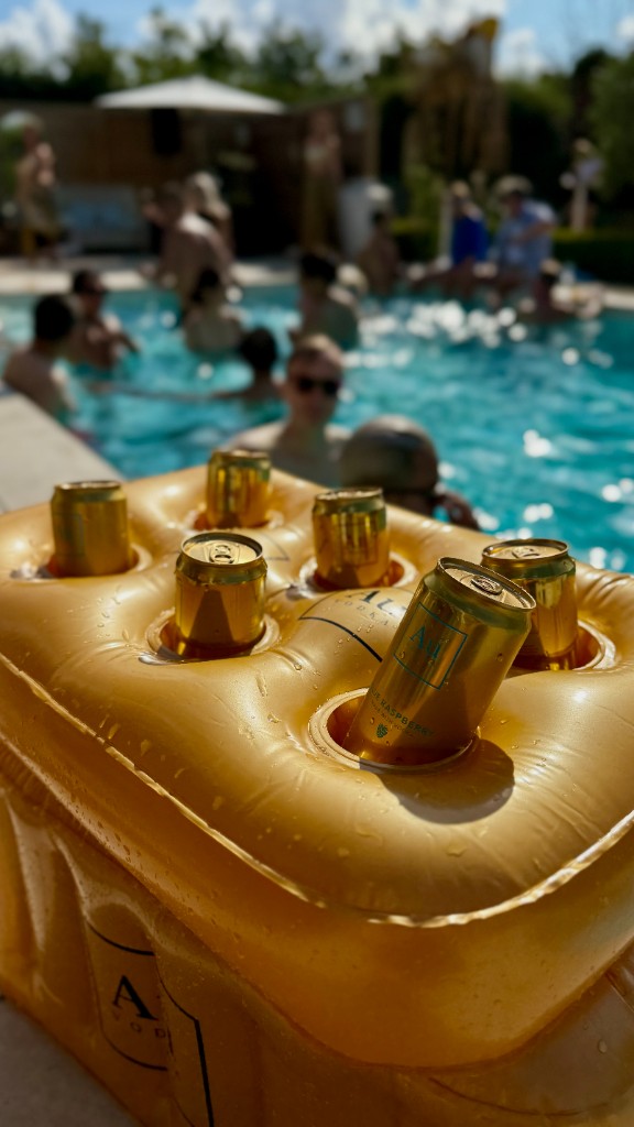 Sunny poolside gathering at Red House Venue